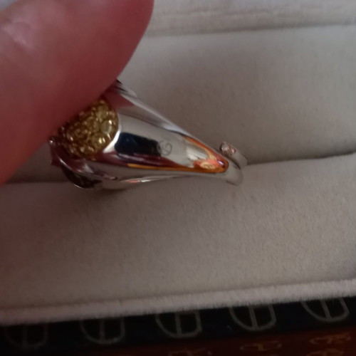 Sterling Silver 925 Platinum Plated Ring with Zircon, Galerie Tsangarakis