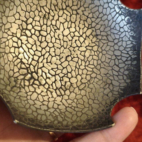 Art Krupp Berndorf vintage ashtray with hammered alpacca finish