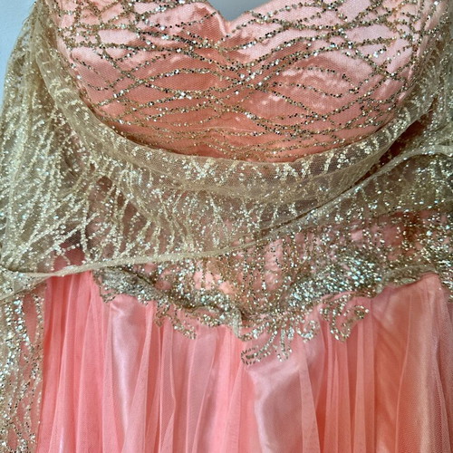 Krystal Dream Dress new, salmon tulle with crystal embroidery