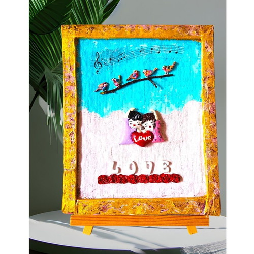 Handmade Saint Valentine frame "The Melody of Love" new