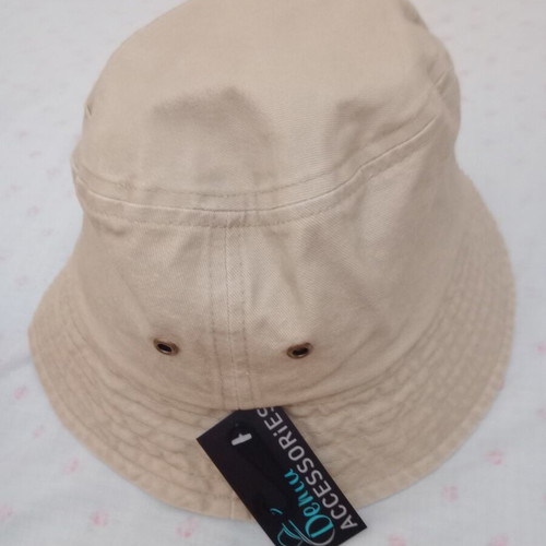 Bucket hat new, beige with Acropolis print, one size