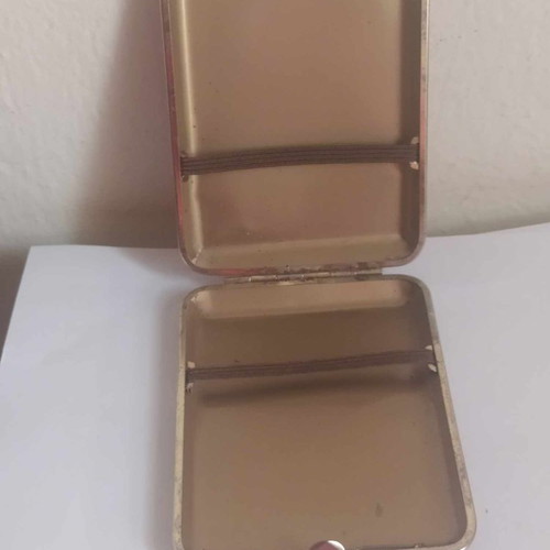 Vintage cigarette cases used, set of 3, leather and fabric