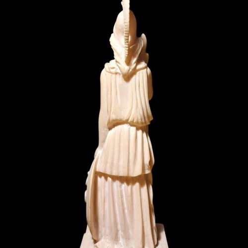Athena figurine like new, alabaster and marble powder, 6x18 cm