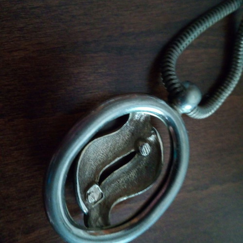 Vintage 80's steel pendant used with snake chain
