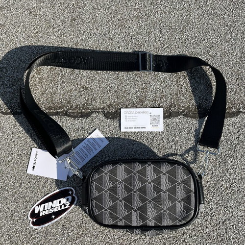 Lacoste monogram shoulder bag brand new, black