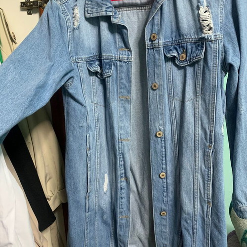 Women's long jean jacket like new, size M