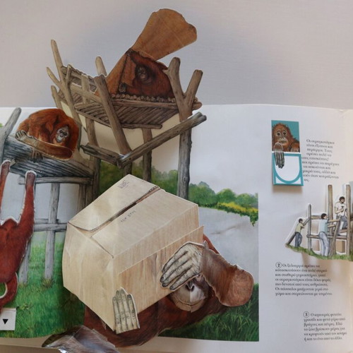 Pop-up book "At the Zoo" used, 10 pages
