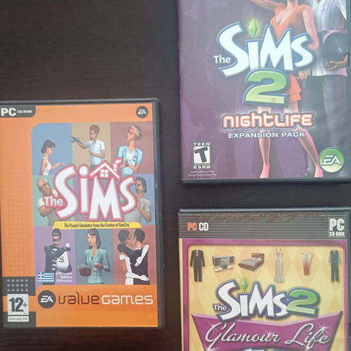 The Sims PC games used, Greek and American versions with expansions