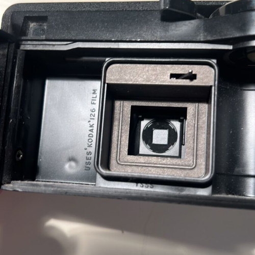 Kodak Instamatic 76x camera used, film 126, Kodar lens, 1979