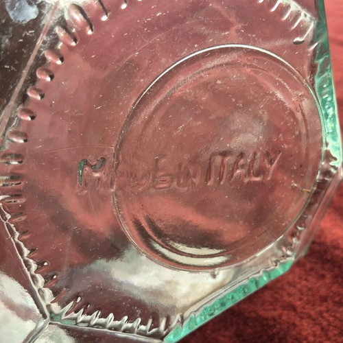 Glass jar used 2 liters hexagonal shape Italian