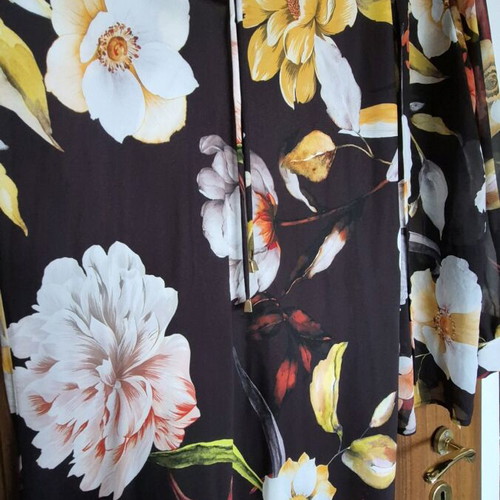 Dolce Domenica Floral Set like new, see-through shirt and long skirt multicolor