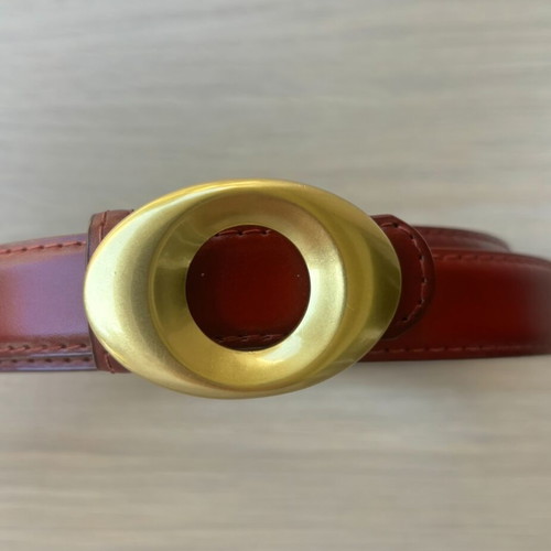 Women's belt new, red with gold buckle