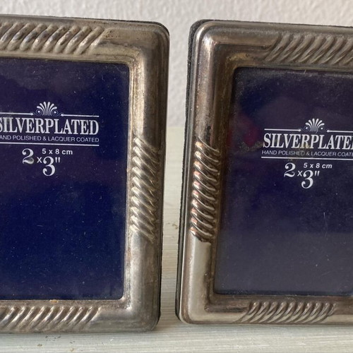 Silver plated photo frames used, set of 2