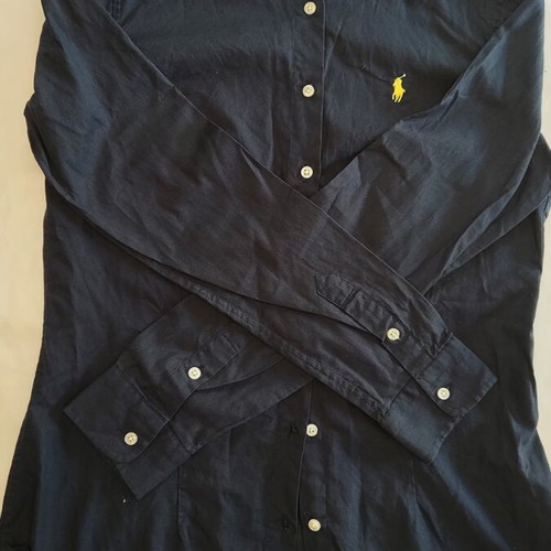 Polo Ralph Lauren classic women's cotton long sleeve shirt, blue, size L