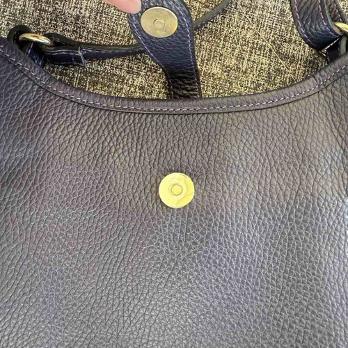Leather shoulder bag like new, purple, made in Italy