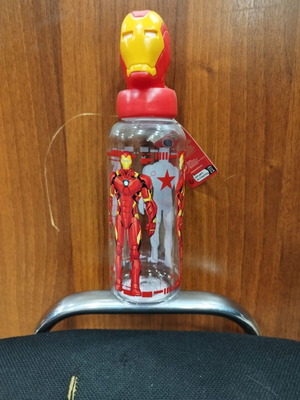 Ironman water bottle with 3D cap, new
