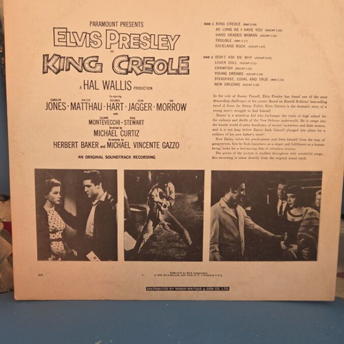 King Creole vinyl record by Elvis Presley 1958, like new