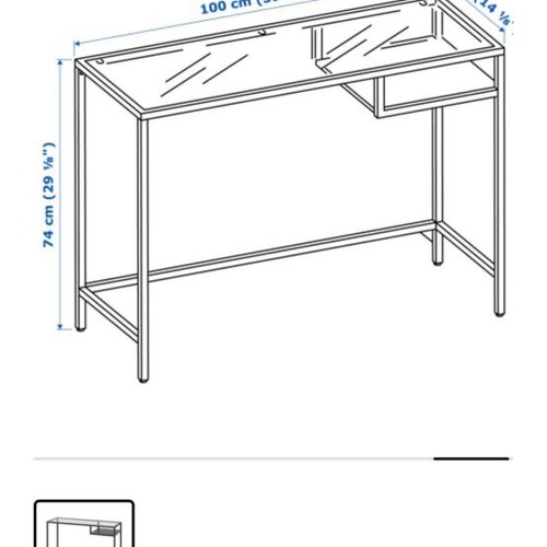 VITTSJÖ desk glass replacement surface IKEA like new