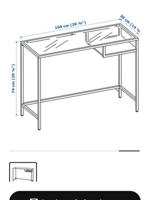 VITTSJÖ desk glass replacement surface IKEA like new