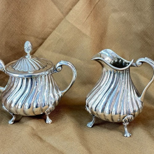Silver Serving Set 5 Pieces Like New with Artistic Design