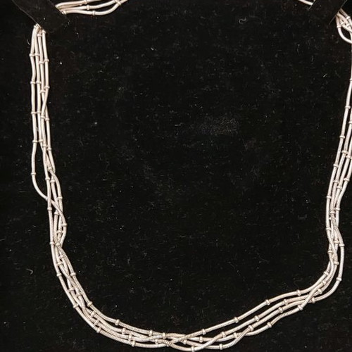 Silver 925 necklace with 4 strands new, 46 cm