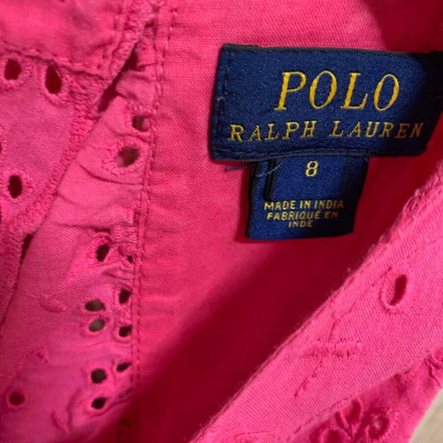 Polo Ralph Lauren Fuchsia Sangallo Top with Back Opening like new