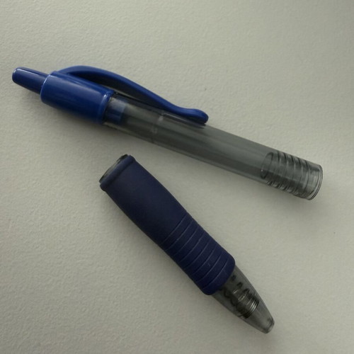 Pilot blue pen used, broken