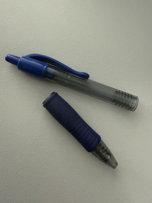 Pilot blue pen used, broken