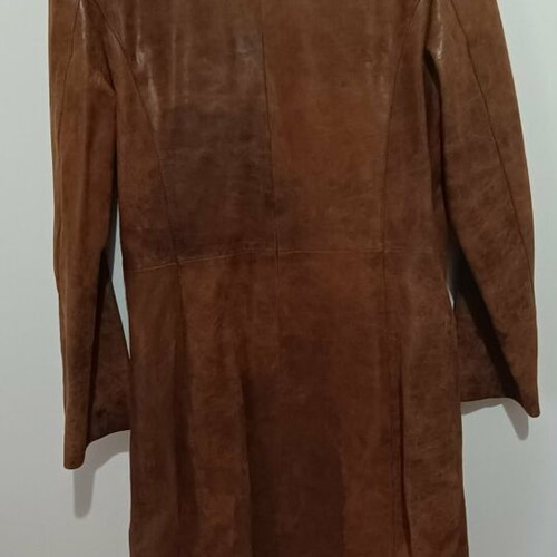 Leather coat, brown, size M, feminine cut