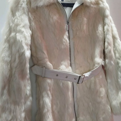 Anel coat made of genuine leather and fur, like new, size S