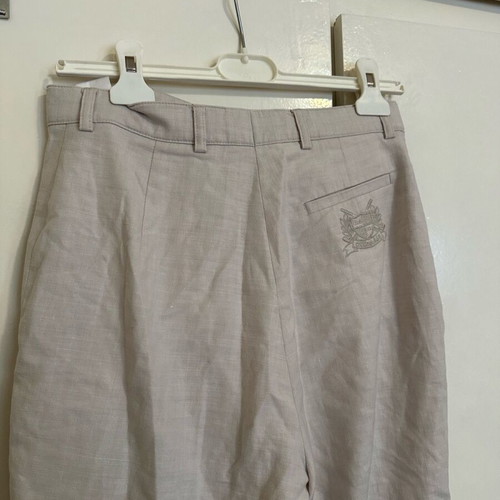 Linen beige high-waist pants size S 36 8