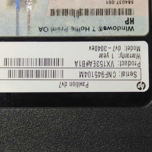 HP Pavilion dv7-3040ev 17.3" i7 4GB GT 230M laptop used for parts
