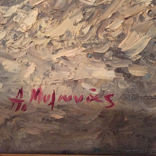 A. Mylona oil painting used with frame