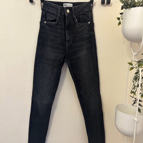 Skinny high-waisted jeans Zara new, black and blue, size XS