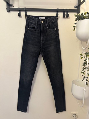 Skinny high-waisted jeans Zara new, black and blue, size XS