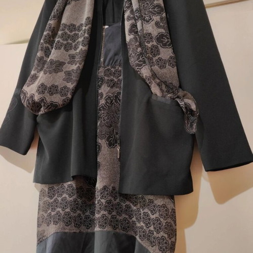 Vintage Mia Italy jacket used, size XL, black, two fabrics