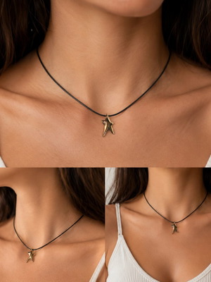 Women's necklace new, black and gold