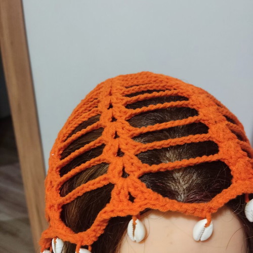 Summer hat handmade, soft, orange accessory