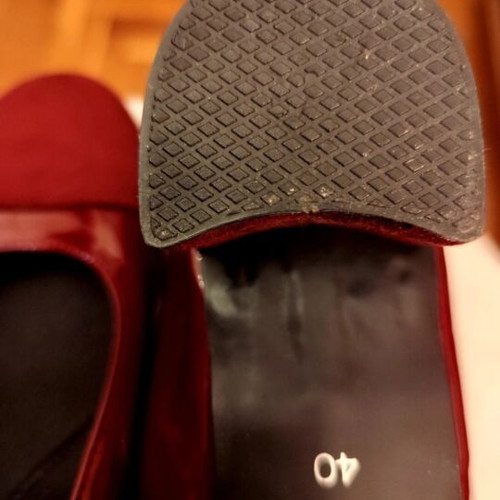 Amelia Burgundy Patent and Suede Pumps Size 40 New