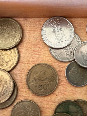 Συλλογή ελληνικών νομισμάτων μεταχειρισμένη 1976-2000, 104 τεμάχια