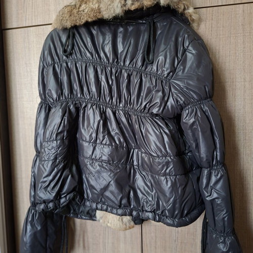 Access women's jacket small with fur, like new, black and blue