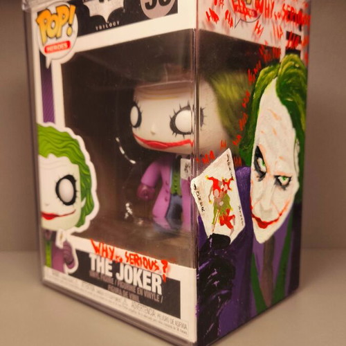 Funko Pop The Joker #36 with custom painted acrylic protector