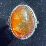 Fire Quartz Silver Ring one size