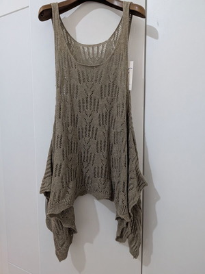 Fly Fashion sleeveless blouse new, in earthy taupe color