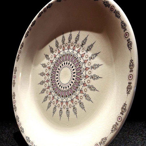 Vintage set of 10 shallow plates & platter Elke Chalkidos Ironstone