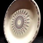Vintage σετ 10 ρηχά πιάτα & πιατέλα ELKE Χαλκίδος Ironstone με σχέδιο ροζέτα