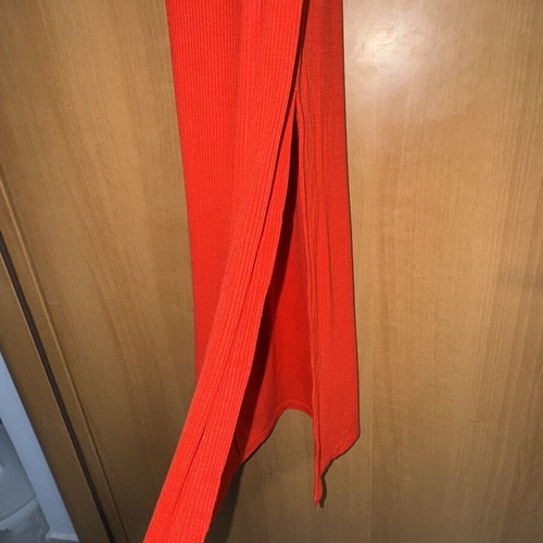Bershka red maxi dress, slim fit with slit