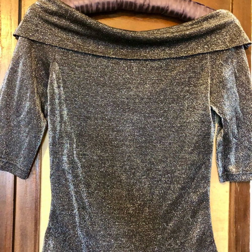Evening top used, size S, black and silver