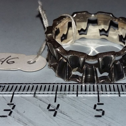 Silver ring 925 new, black and silver