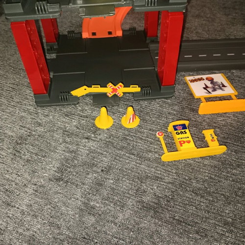 Track with car and helicopter used